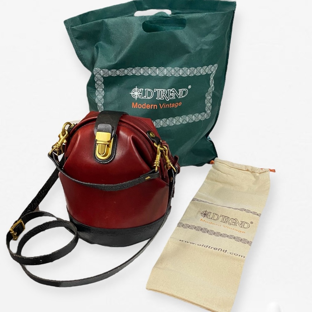 Old Trend Women's Burgundy and Black Crossbody Bag